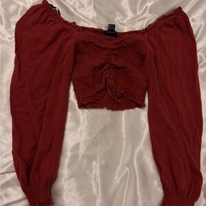 Forever 21 Rose Textured Crop Top